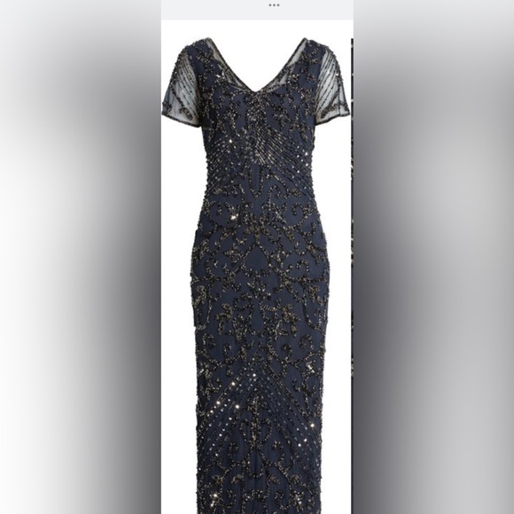 Pissarro Nights Beaded Mesh Gown - Picture 2 of 6